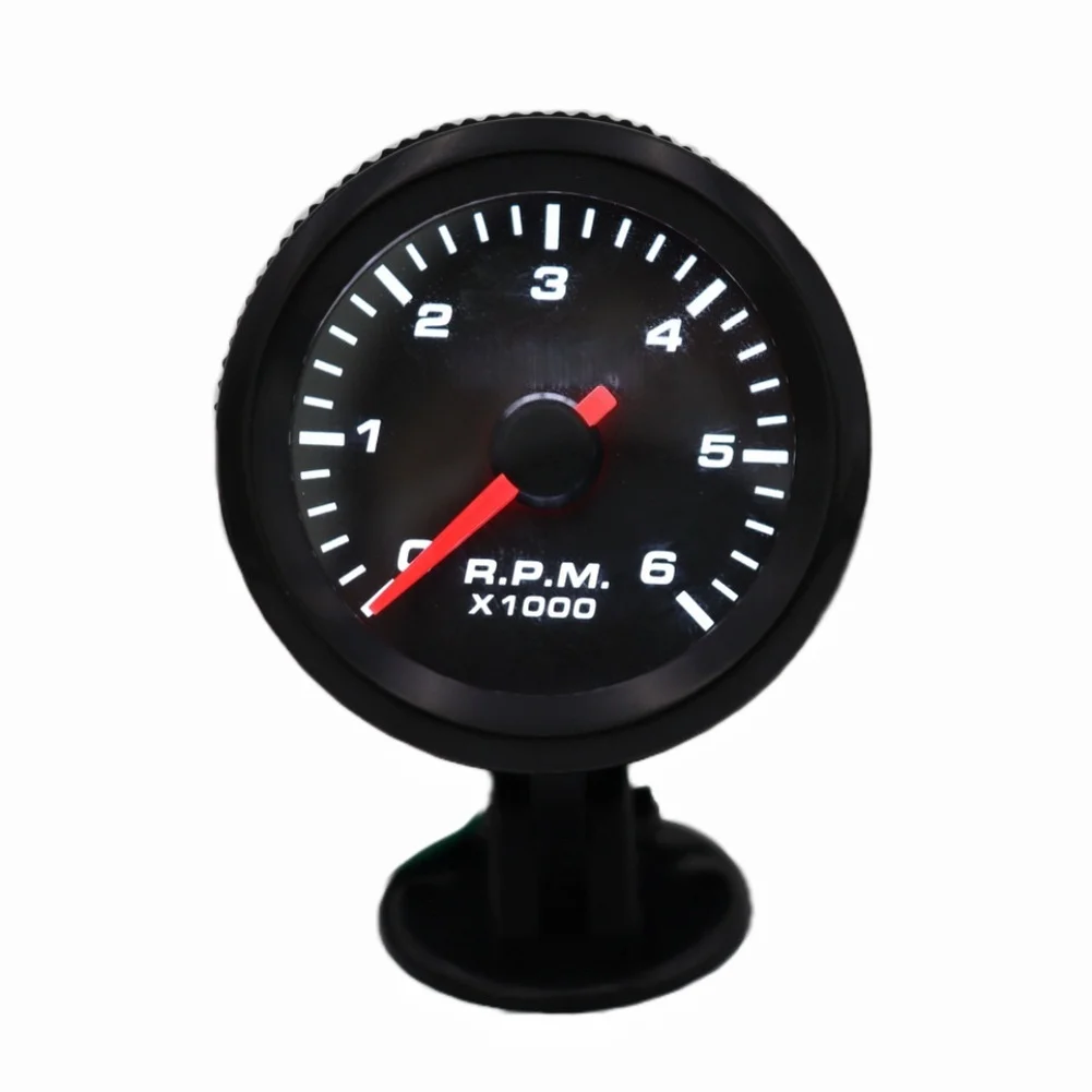 RPM Gauge For Car Diesel 0-6000 RPM 7*5.5*7.5cm 52mm Tachometer LED Screen Easy Installation For Dashboard Mounting