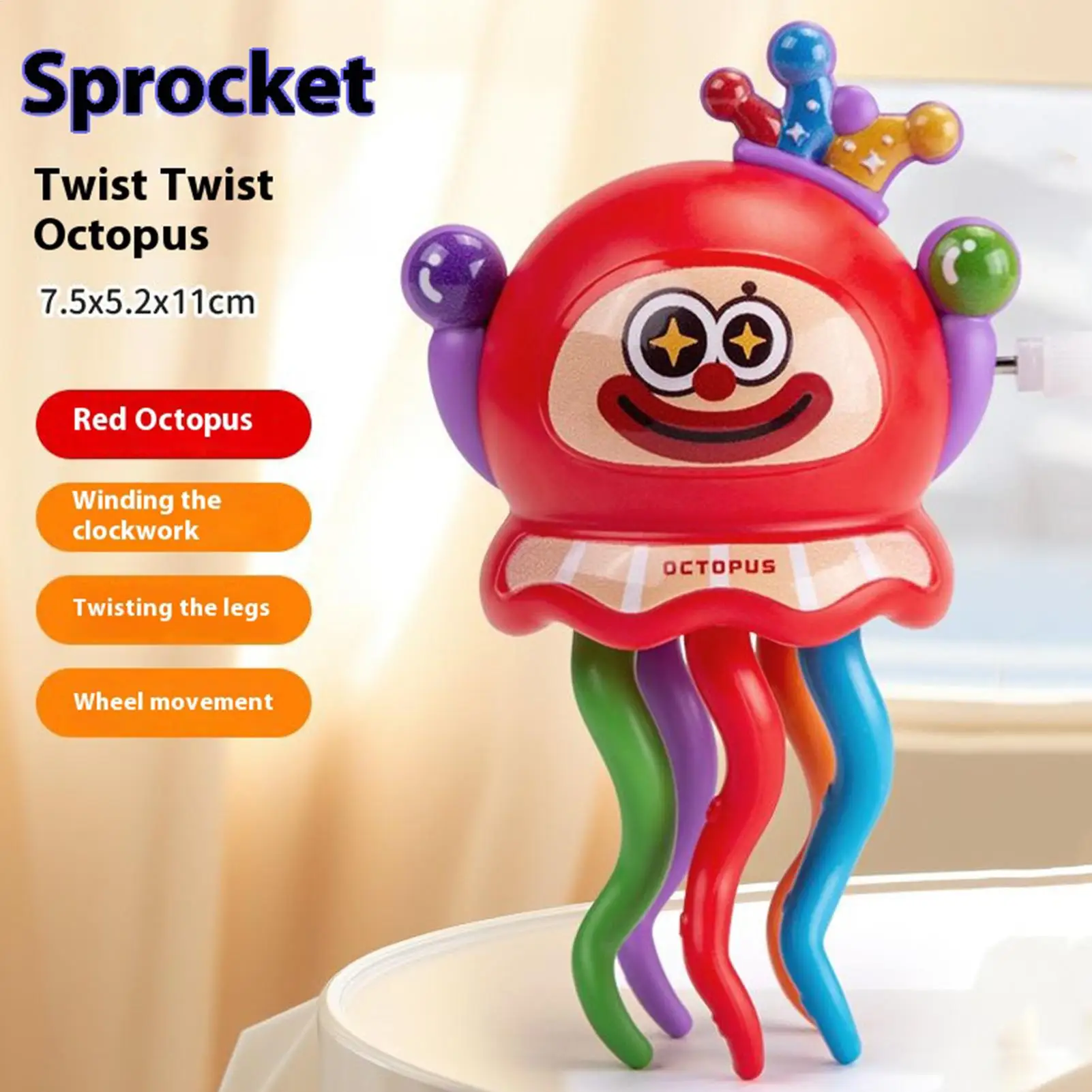 Juguete de pulpo bailando, payaso de acción automática inteligente, juguete de cuerda para niños y niñas, aula, guardería, sala de estar, jardín de infantes