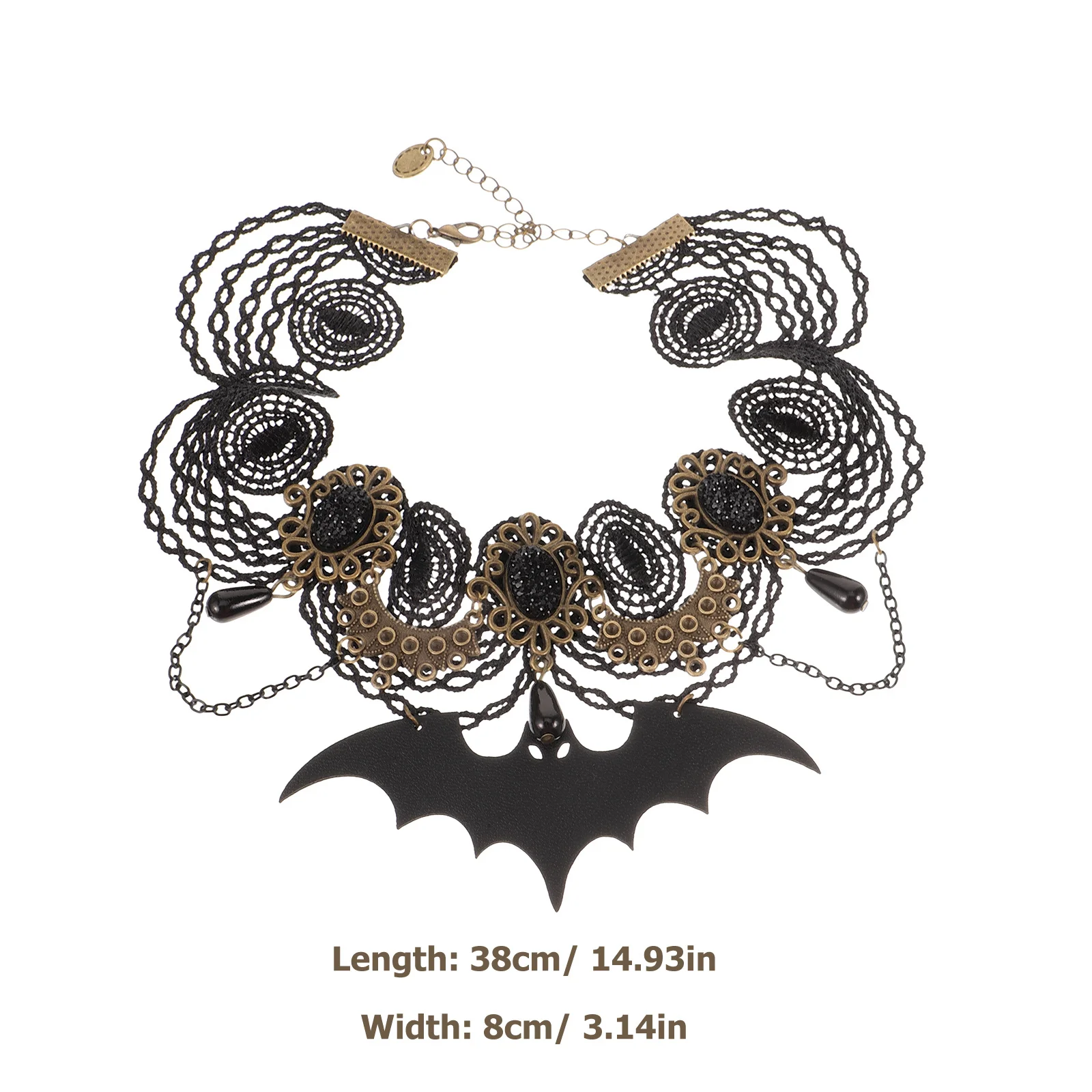 1 مجموعة هالوين قلادة أقراط مجموعة الدانتيل الخفافيش قلادة مجوهرات الزخرفية مهرجان لوازم حفلة تأثيري قلادة طقم من الحلقان #4