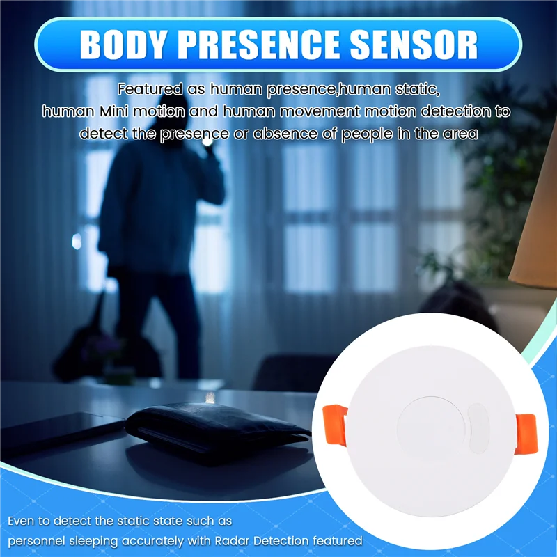 B63B-Zigbee Mmwave Human Presence Detector 220V/110V Radar Motion Sensor Relay Lux Light/Distance Detection Tuya