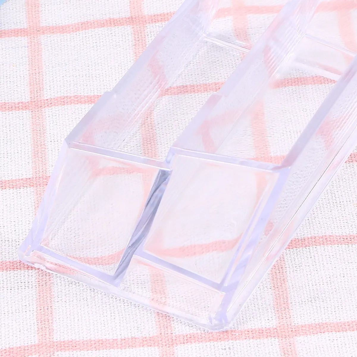 

Clear Acrylic Desktop Business Card Holder Organizer 2-Tier Angled Open Design for Easy Access Sleek Professional Office