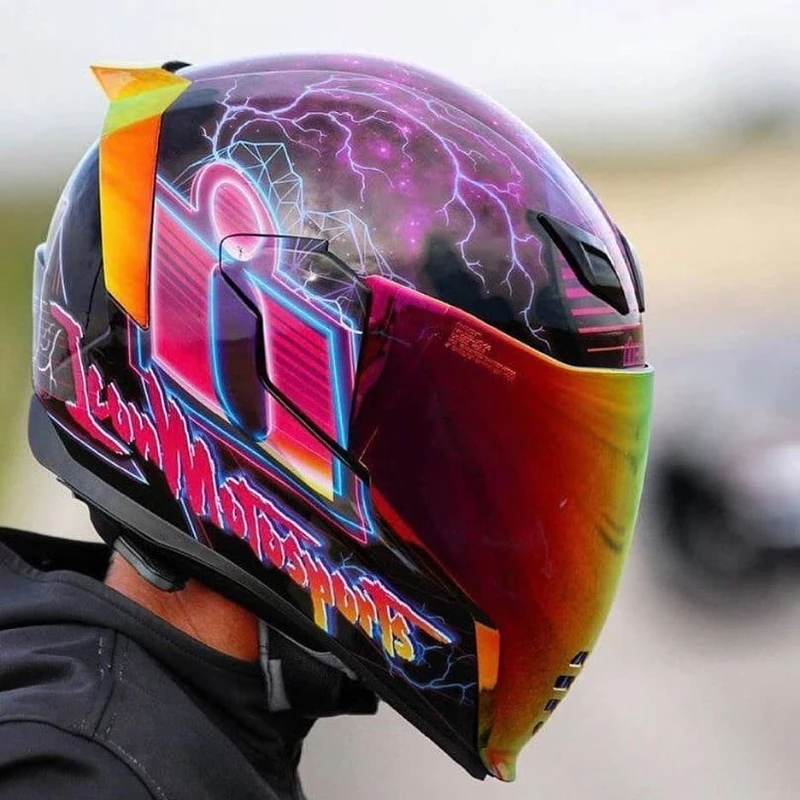 Motorcycle Helmet Visor Shield Fliteshield Mirrored Airflite Faceshield Replacement Face Shield for ICON Airflite Helmets.