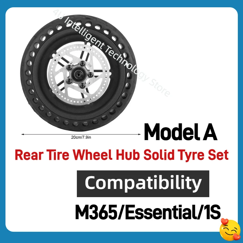 Electric Scooter Rear Wheel Kit with Solid Tire Inflatable Tyre And Disc Brake Plate for M365 1S pro Pro2 Scooter Parts Upgrade