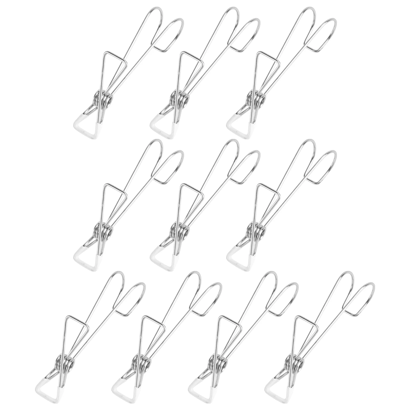

10 Pcs Clothing Clip Clothesline Spring Hook Household Laundry Clips Elegant Practical Socks Stainless Steel Useful