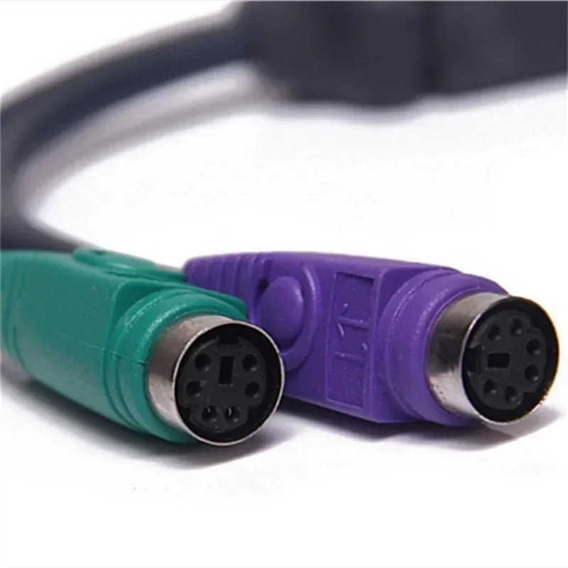 1pcs Hot Sale USB Male to 6Pin 6 Pin PS2 for PS/2 Female Extension Cable Y Splitter Adapter Connector for Keyboard Mouse Scanner