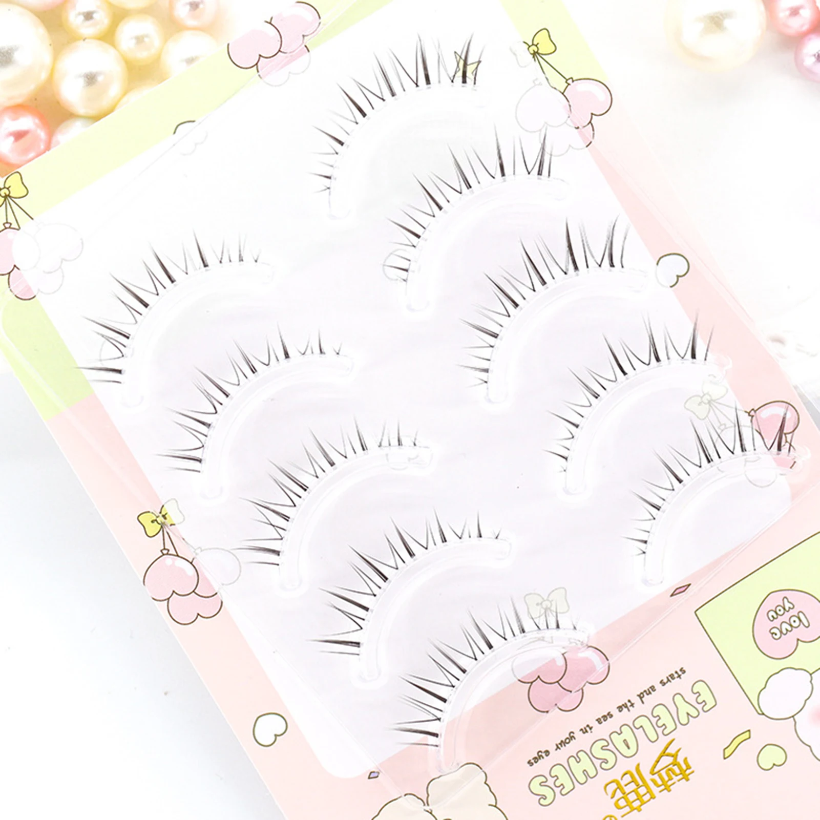 Natürliche Unterwimpernverlängerungen Full Strip Bottom Lash Doll Eye Natürliche asiatische falsche Wimpern für professionellen Make-up-Salon