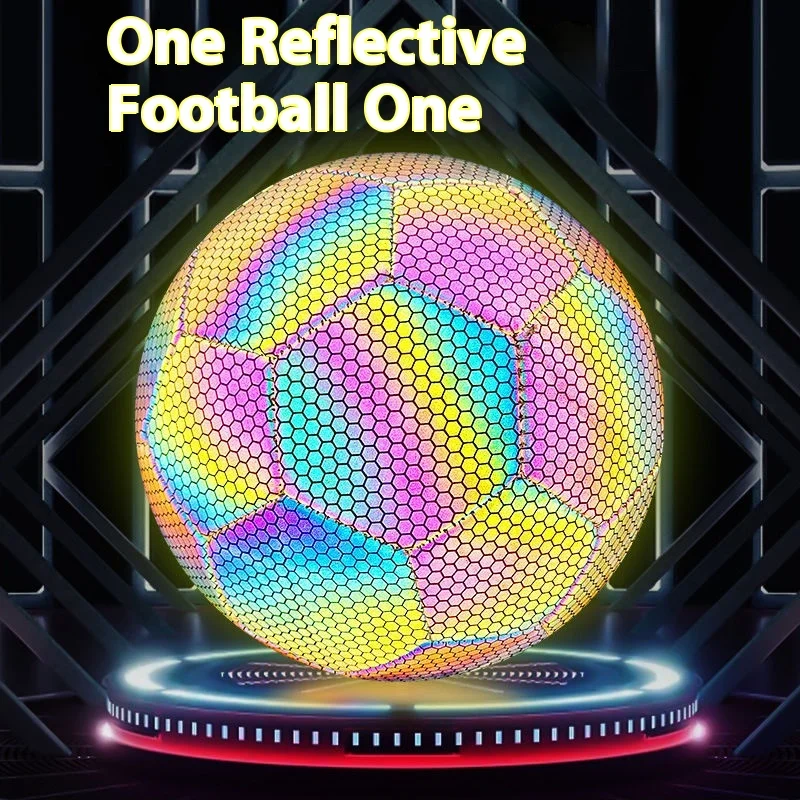 Balón de fútbol de tamaño 4/5, tren luminoso para equipo al aire libre, balón reflectante que brilla en la oscuridad, regalos de fútbol nocturno para adolescentes para niño