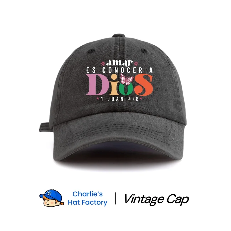 1 pc DIOS Print Washed Baseball Cap, Classic Casual Stylish Vintage Soft Sweatband Adjustable Size Lightweight