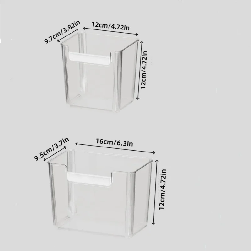 1Pc/Refrigerator Side Door Storage Box with Handle, Transparent Fresh-Keeping Box, Fruit, Vegetable, and Egg Sorting Box