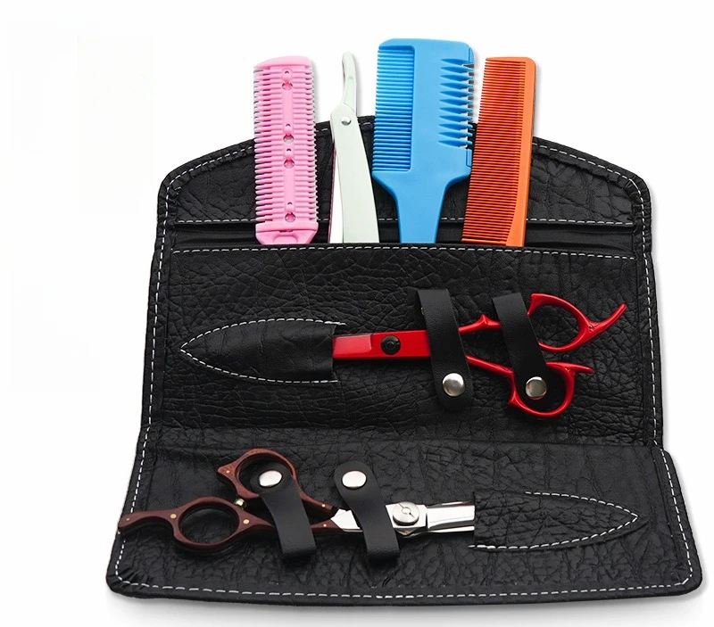 FoldedHair Scissors Cover Case PU Leather Professional Hairdressing Shears Holder Bag Barber Salon Holster Pouch Scissors Case
