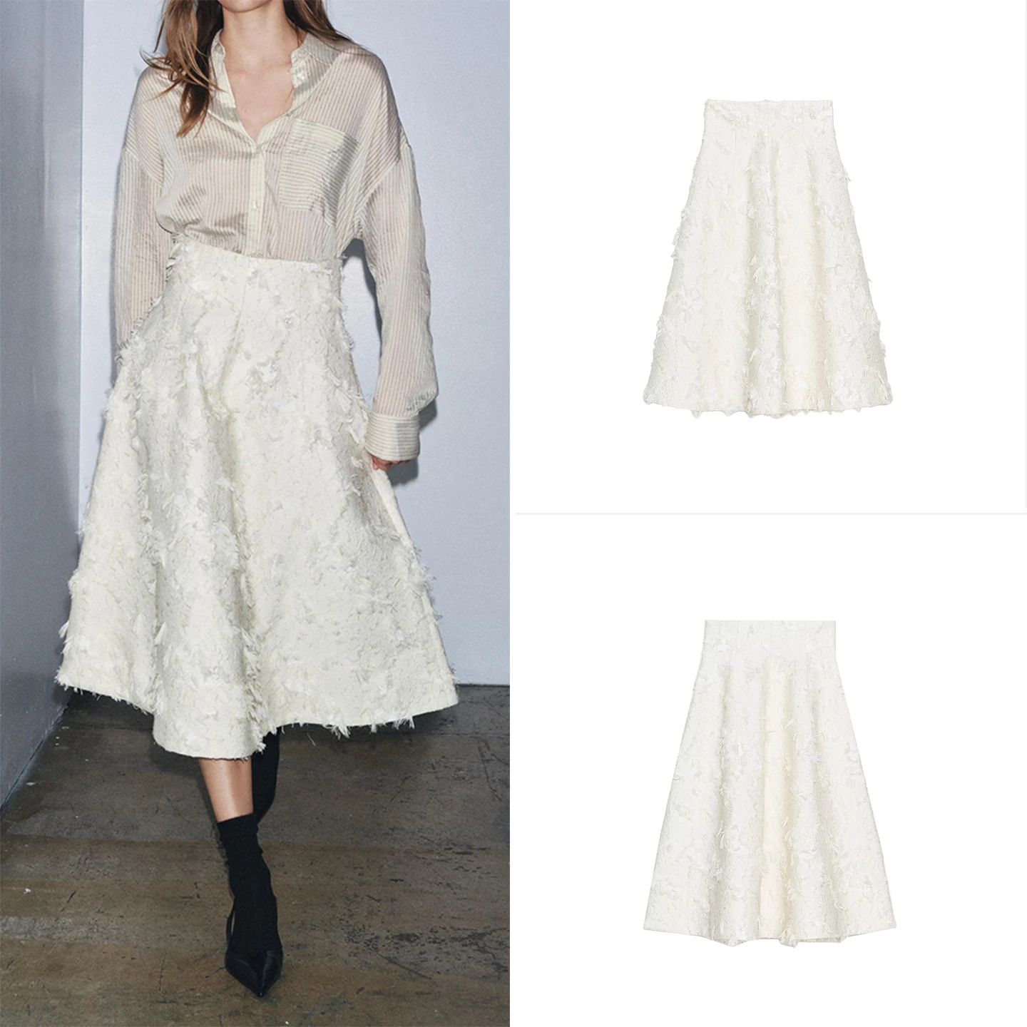 

Z 2025 New Faion Tassel Fringe Umbrella Skirt Women's Skirt Sweet Sle Stand Fit Chinese Made Daily Wear