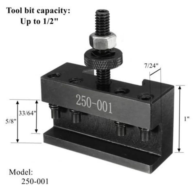 2Pcs 250 - 001 Quick Change Tool Turning Tool & 250-000 Wedge Quick Change Tool Kit Lathe Tool Knife Holder