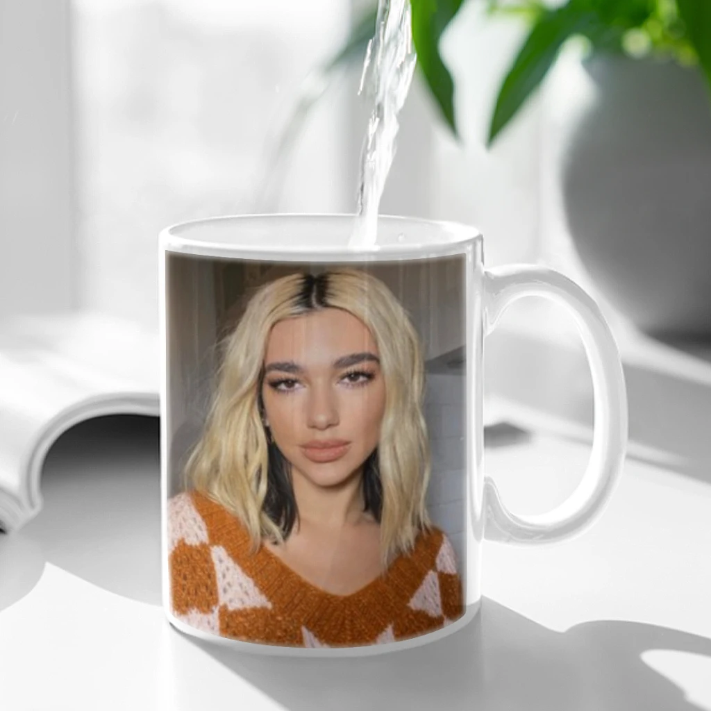 

Singer D-Dua Lipas Coffee Mug 11oz Fun Ceramic Coffee Tea Cocoa Cup Handle Tea Drink Cup