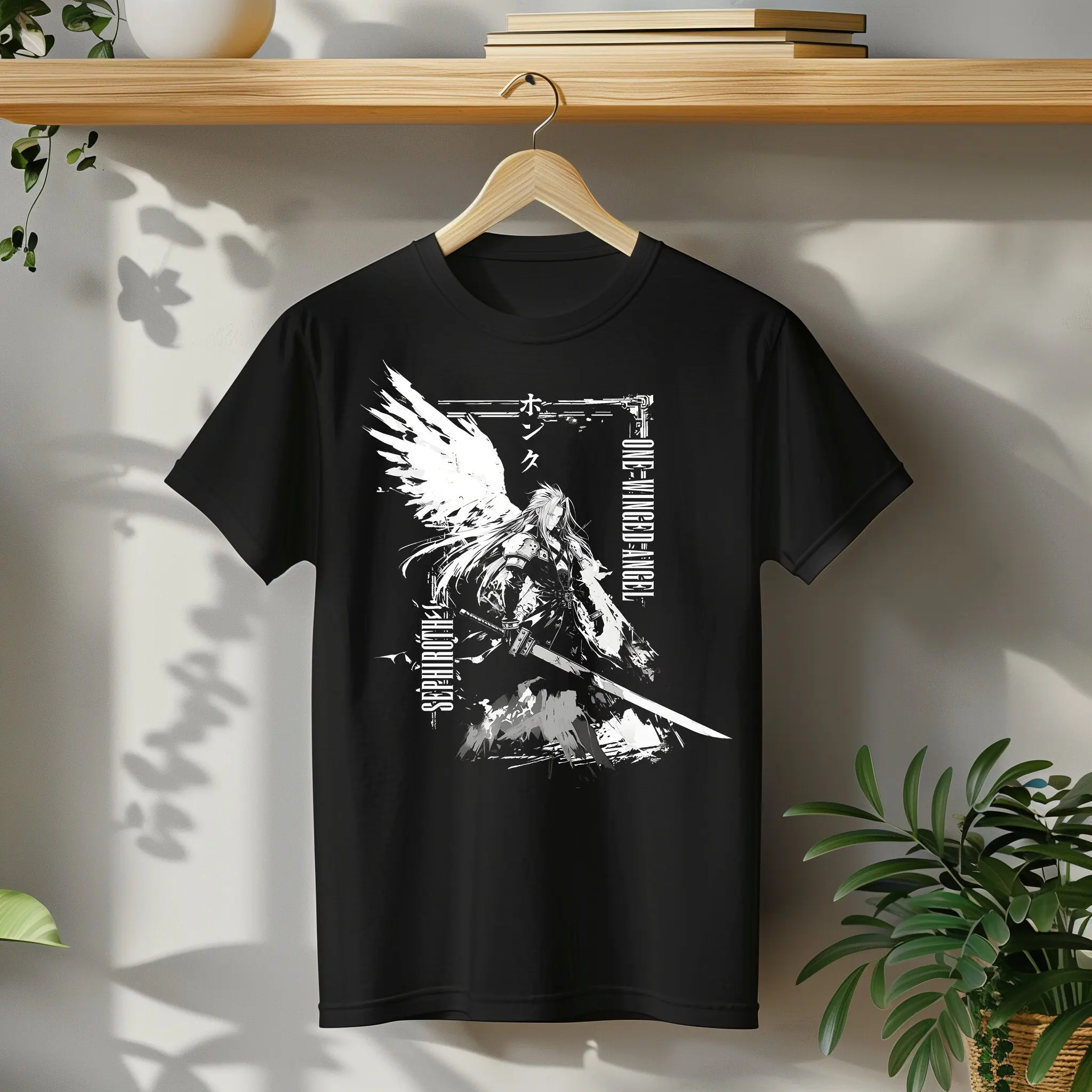 Final Fantasy VII Sephiroth One-Winged Angel Graphic T-Shirt Cotton Men Women Streetwear Tee