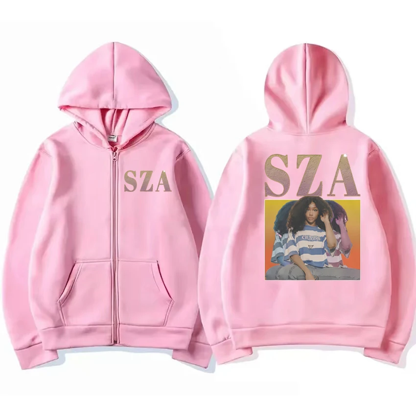Hot Sale Autumn Winter Sza world Tour 2025 Graphics Hoodies Men women vintage Y2k Zipper Jacket Unisex Fleece Sweatshirt Coat