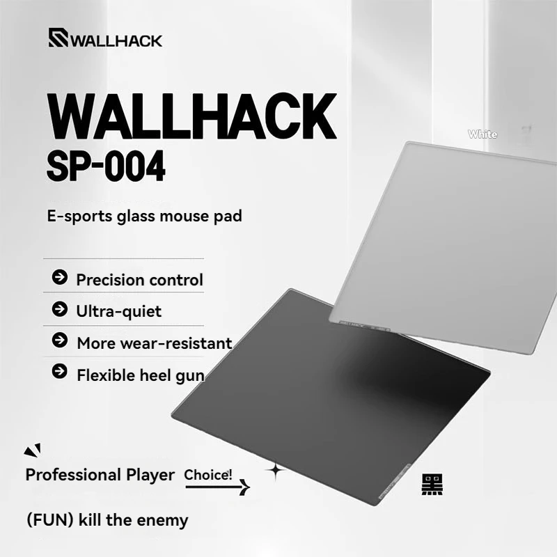 

WALLHACK SP004 Стеклянный коврик для мыши Игровой коврик для мыши FPS из закаленного стекла Copy Edition Гладкий профессиональный индивидуальный коврик для мыши в подарок