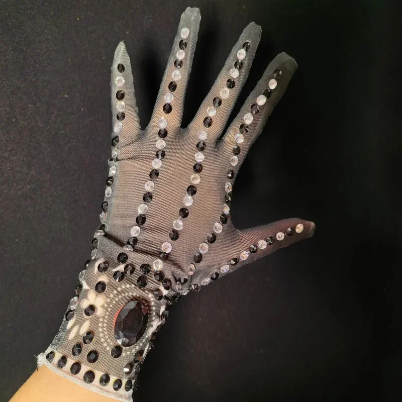 フル真珠ラインストーンドレス手袋セクシーなメッシュフリンジドレス女性の誕生日祝うドレスステージフェスティバル衣装 XS6749