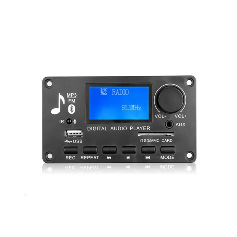 DC 12V MP3 Decoder Board Amplifier Car Radio Receiver Mp3 Player Bluetooth V5.0 USB SD Module MP3 FM AUX Recording