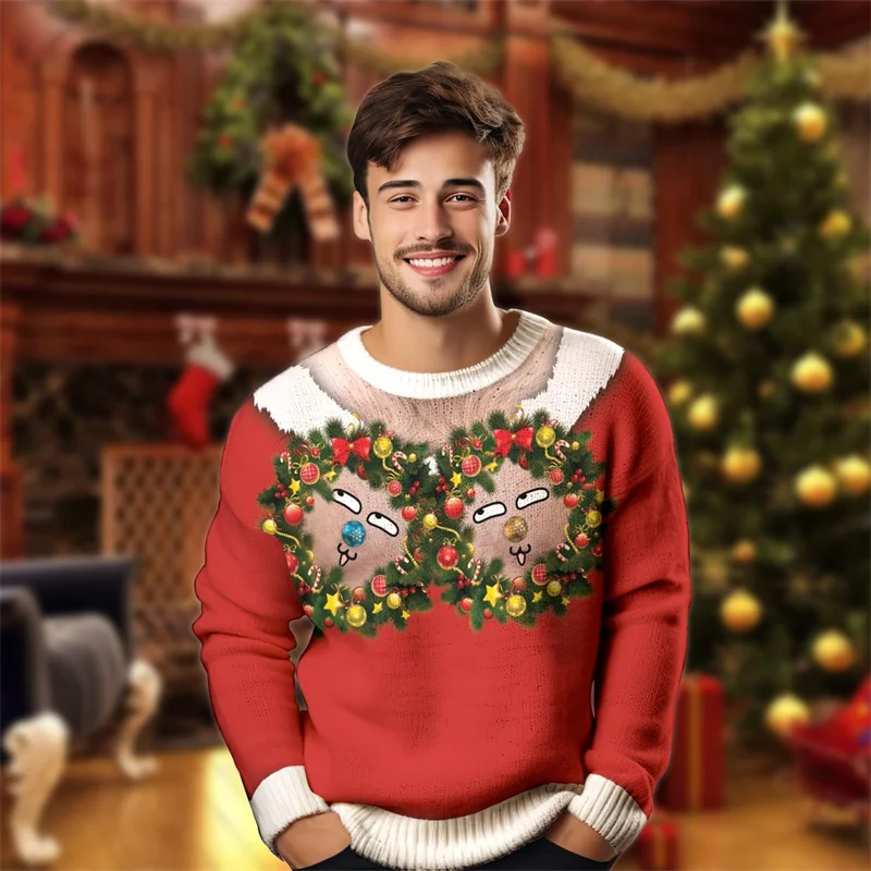 مثير مضحك وهمية العضلات 3D طباعة القبيح عيد الميلاد سترة اللياقة البدنية الرياضة طويلة الأكمام البلوز البلوز عيد الميلاد ملابس فريدة من نوعها سترة