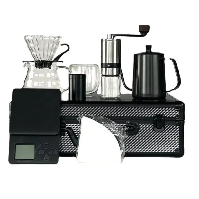 Arabic Coffee Travel Set with Suitcase Coffee&Tea For Barista Gift Drip V600 Cafe Kit Bag Espresso Pour Over Coffee Maker Set