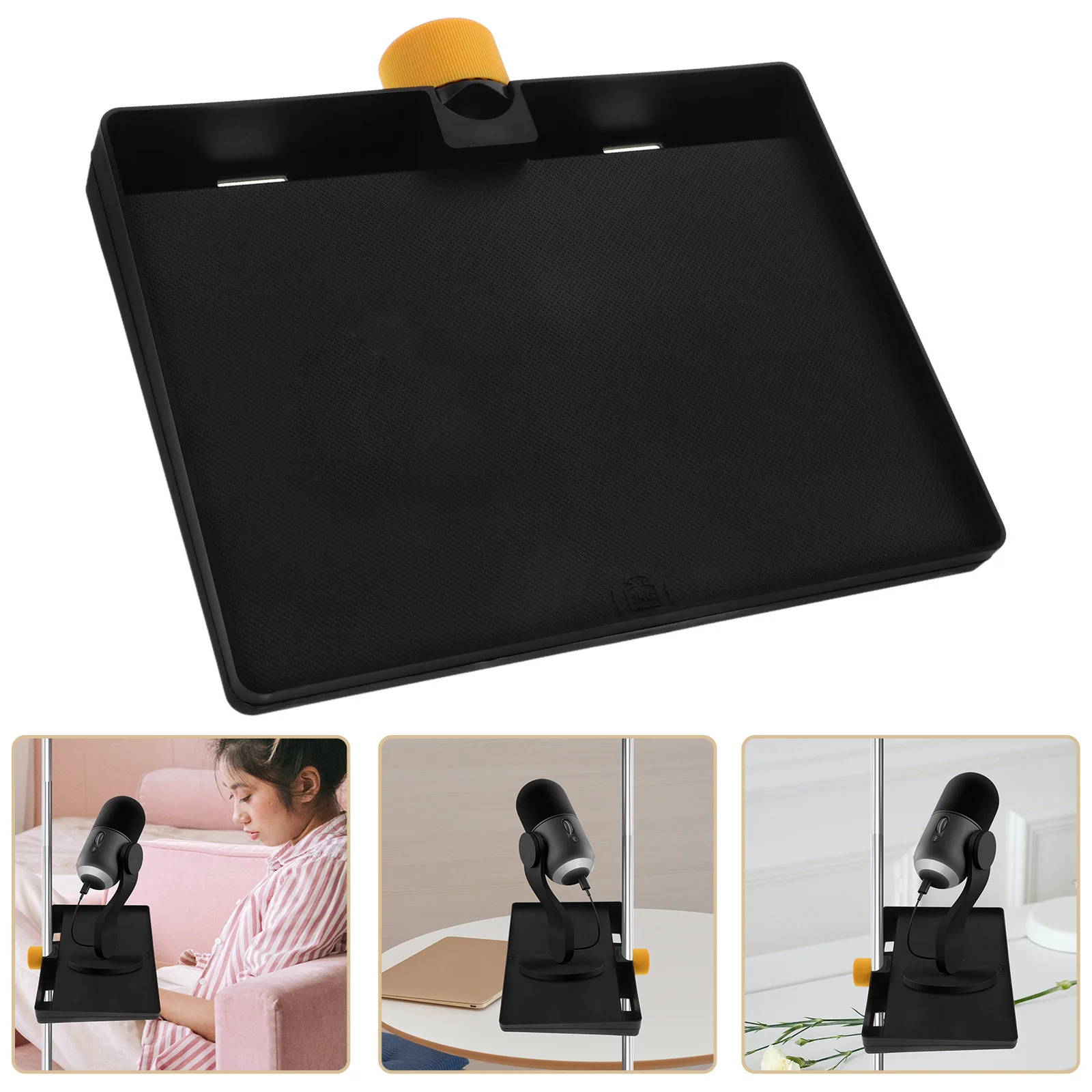 

Sound Card Tray Knob Design Multi-Functional Phone Live Streaming Mic Stand Tray Lightweight Sturdy Microphone Storage Holder