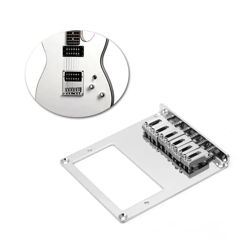 TL Electric Guitar Bridge 6-String Square Saddle for Telecaster Guitar Double Pickup Hole Matching Screw+Wrench