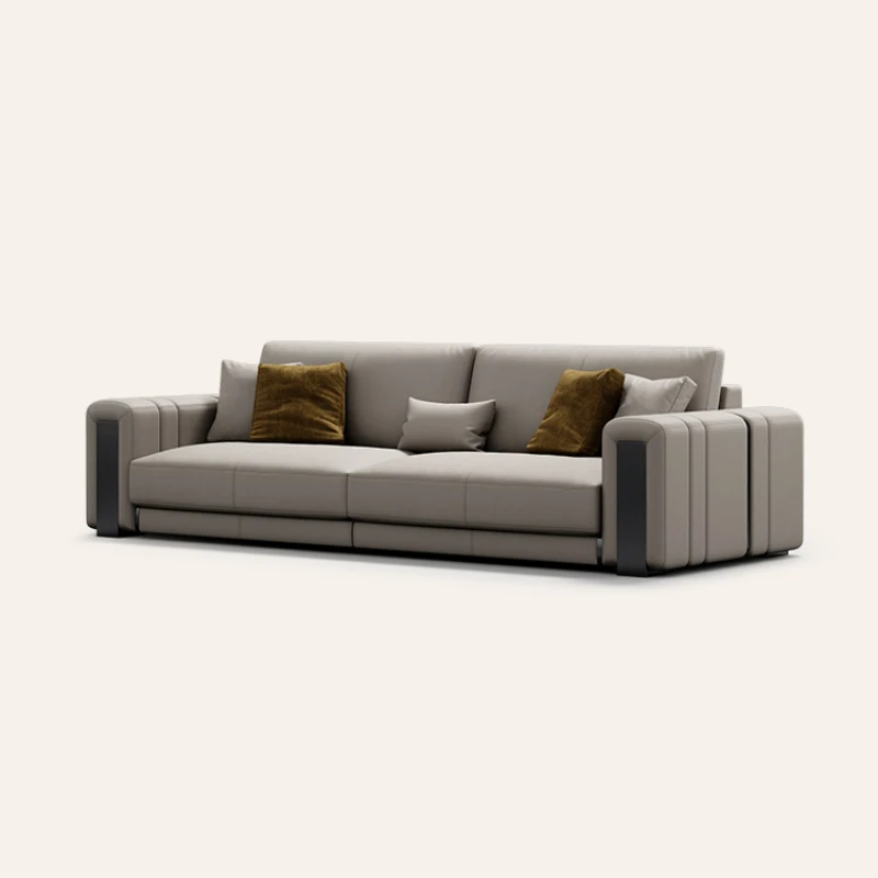 Italian minimalist sofa designer living room luxury mansion inline leather sofa