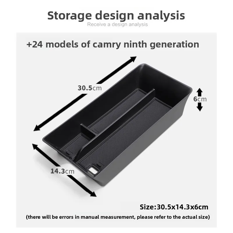 Center Console Armrest Storage Box for Toyota Camry 2024-2026 Drop-in Organizer Tray with Double-Layer Design & Anti-Slip Mat