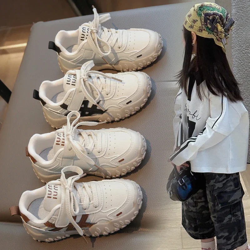 

2025 Spring New Soft Bottom Comfortable Casual Sports Shoes for Boys Girls Korean Version Design Non-slip Classic Shoes