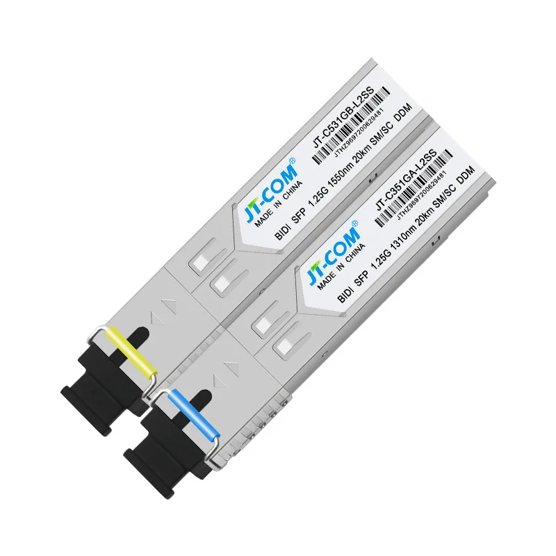 

Оптический модуль JT-COM Gigabit Single Mode Single Fiber SFP с портом SC, 5/20 км, одноволоконный, совместим с H3C
