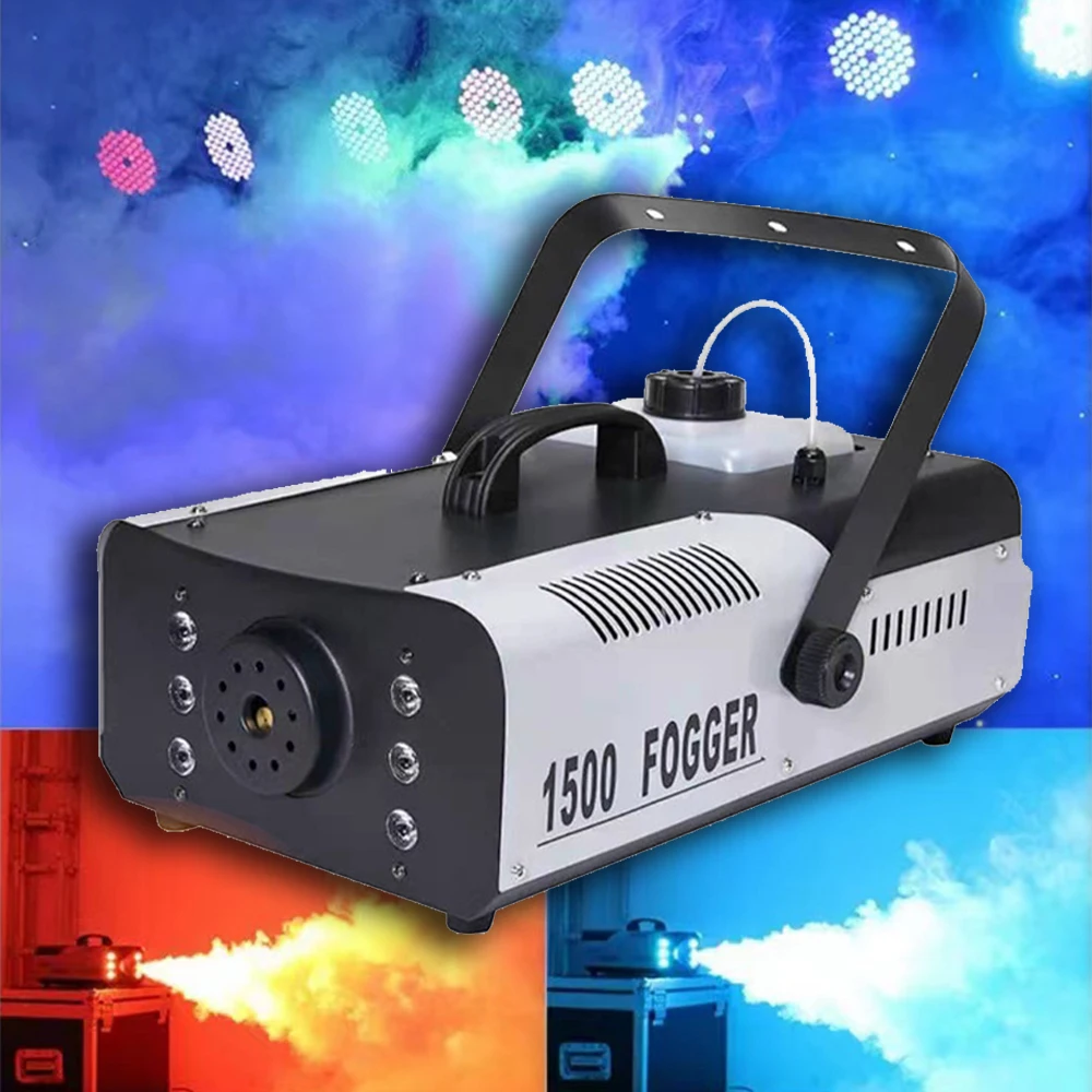 1500 واط 6 LED RGB أضواء ملونة آلة لصنع الدخان DMX512 المهنية تأثير خاص مرحلة معدات الضباب لإعداد حفلة DJ ديسكو