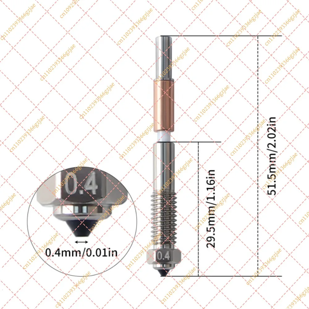 LF_Bimetallic Hardened Steel Coated Nozzle High Temp for QIDI Plus 4 3D Printer, Replacement Parts