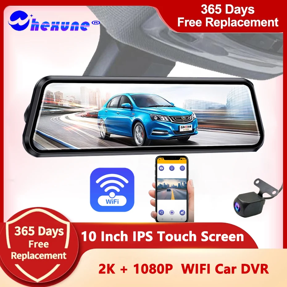 

10 Inch Rear View Mirror 2K Dash Cam for Cars WIFI Car DVR Camera for Vehicle Video Recorder Parking Monitor Car Assecories