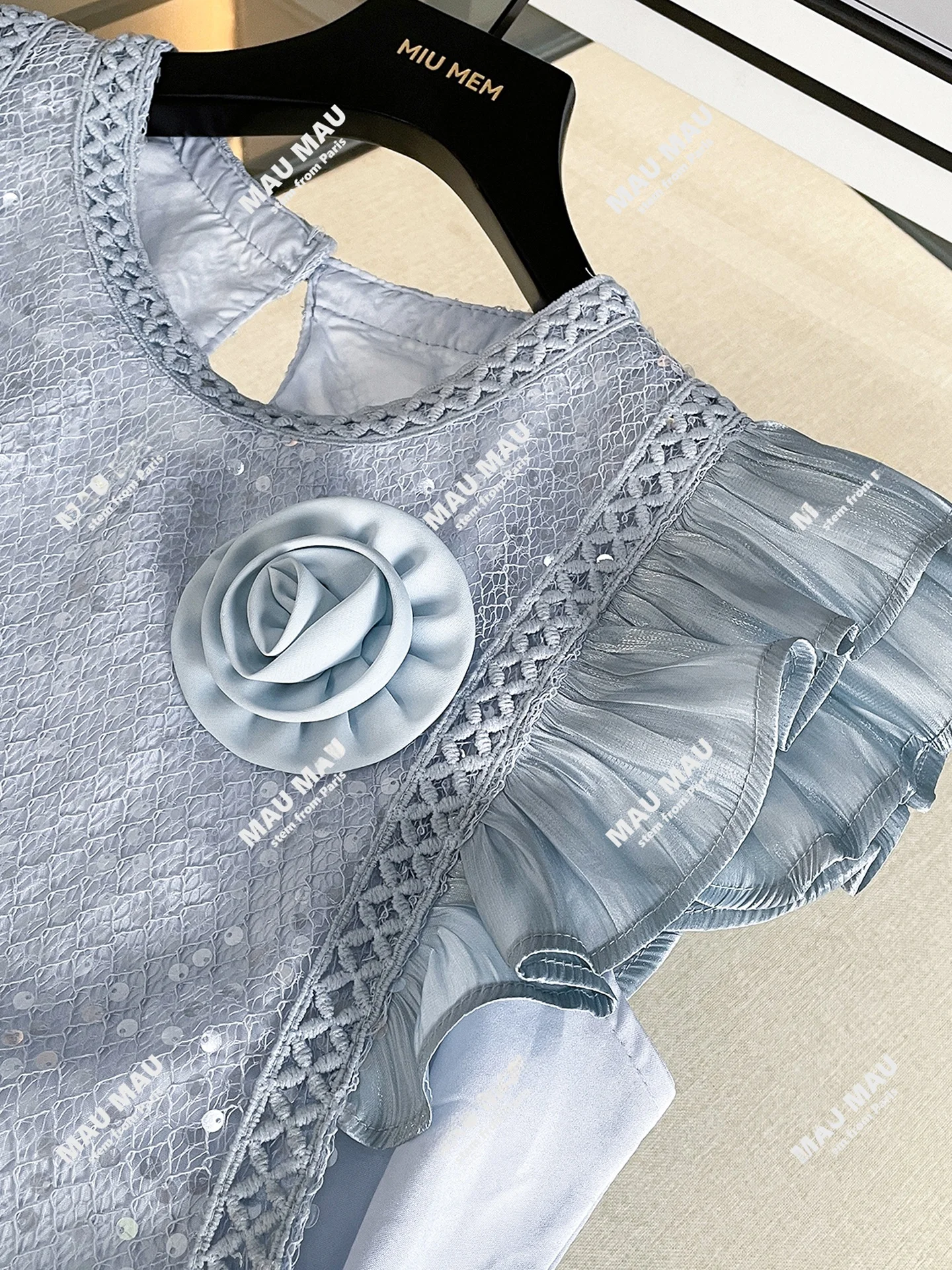 South Oil High-End Donna Estate Fre Pearl Flower Fly Sve Dr Pendolarismo Semplice Vita alta Bright Tead A-Line Lungo Dr