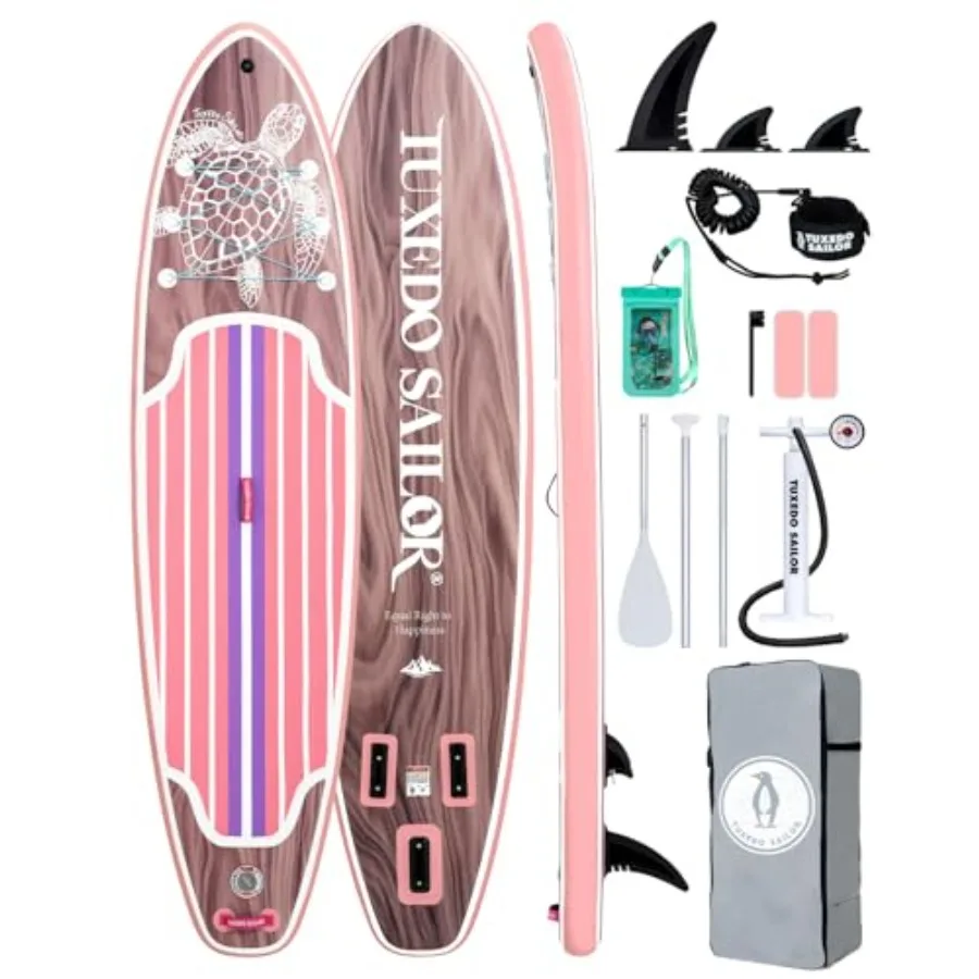 Inflatable Stand Up Paddle Board for lakes and rivers PVC material blue ultra-stable with anti-slip EVA deck and large fin incl