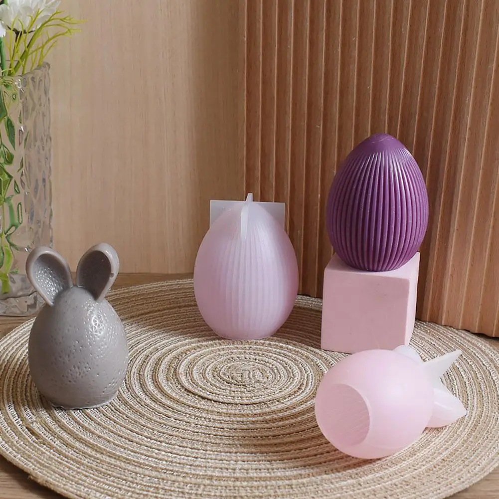 

Easter Egg Bunny Silicone Candle Mold DIY Handmade Resin Double Ear Casting Rabbit Molds Soap Home Decor Craft Plaster Gift S2R7