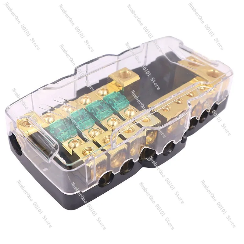 Car audio modification accessories Multifunctional fuse box with LED light, insurance seat four-way/two-way four-junction box