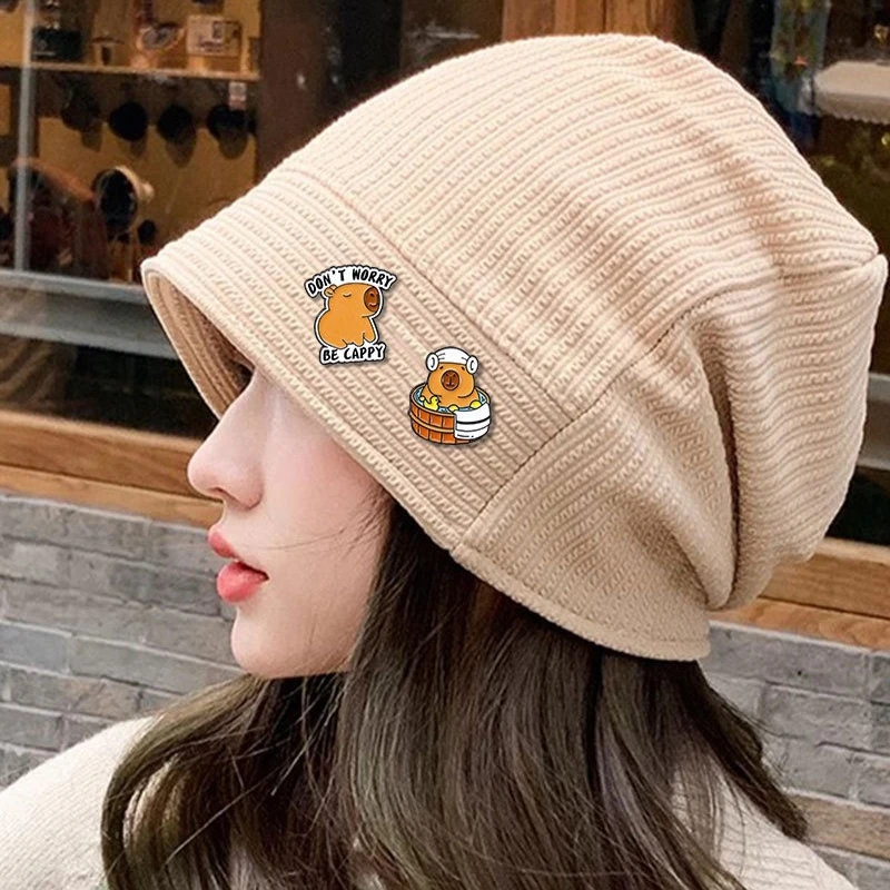 Adorable Capybara Enamel Brooches Cute Animal Badge for Students Backpack Decoration Commute Pins DIY Clothes Bags Hat T-shirt