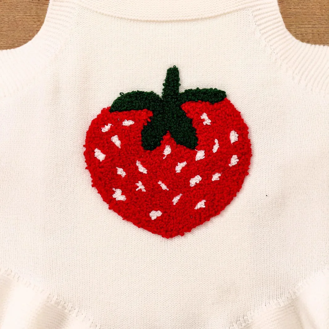 Baby Knited Bodysuit One Piece Spring Infants Children Girls Gifts Clothes NewBorn Ropa Bebe Romper Strawberry Climbing Suit