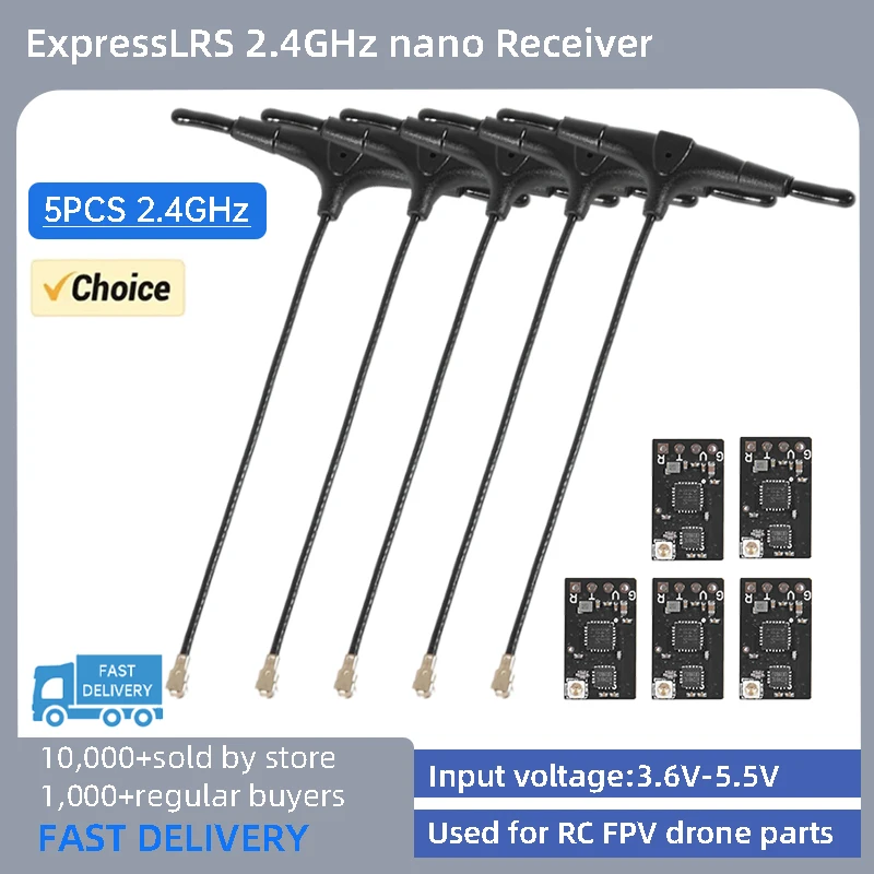 

5 шт. ELRS 2,4 ГГц приемник ELRS Nano RX для радиоуправляемого передатчика TX FPV Фристайл дальнего действия детали модели дрона