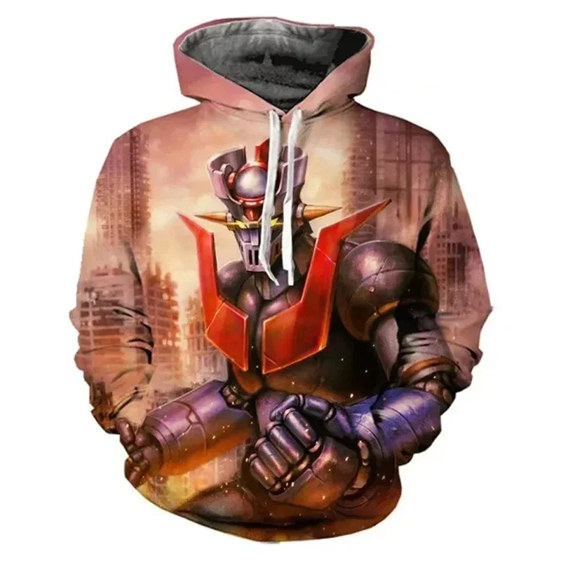 Men Mazinger Z Hoodies Anime Robot 3d Print Men Women Fashion Sweatshirts Oversized Hoodies Harajuku Pullovers Tracksuit Autumn