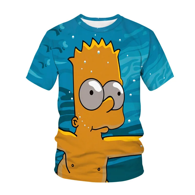 Disney The Simpsons Short-sleeved T-shirt Fashion Creative Men Outdoor Sports Short-sleeved Top Anime Neighborhood Women Clothes