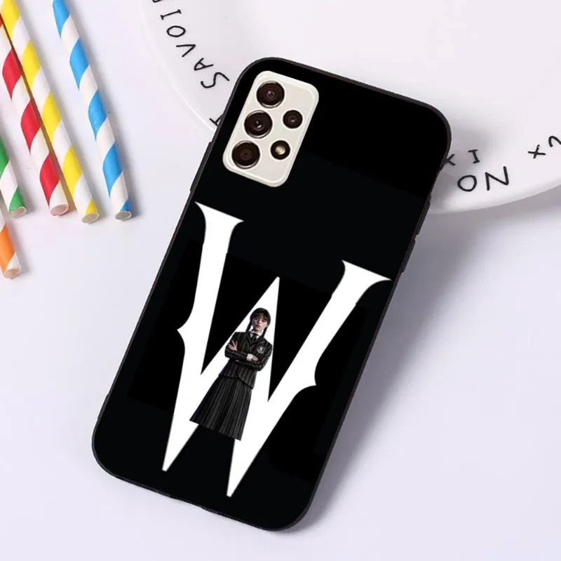 Wednesday Addams Aesthetic Phone Case for Samsung A91 A81 A73 A72 A71 A30S A20 A12 A13 A52 A53 4G 5G Black Cover Funda Shell