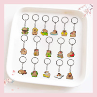 1-16Pcs Cartoon Animal Capybara Beaver PVC Keychain Accessaries Funny Bag Pendant for Key Control Charm Keyring Friends Gift