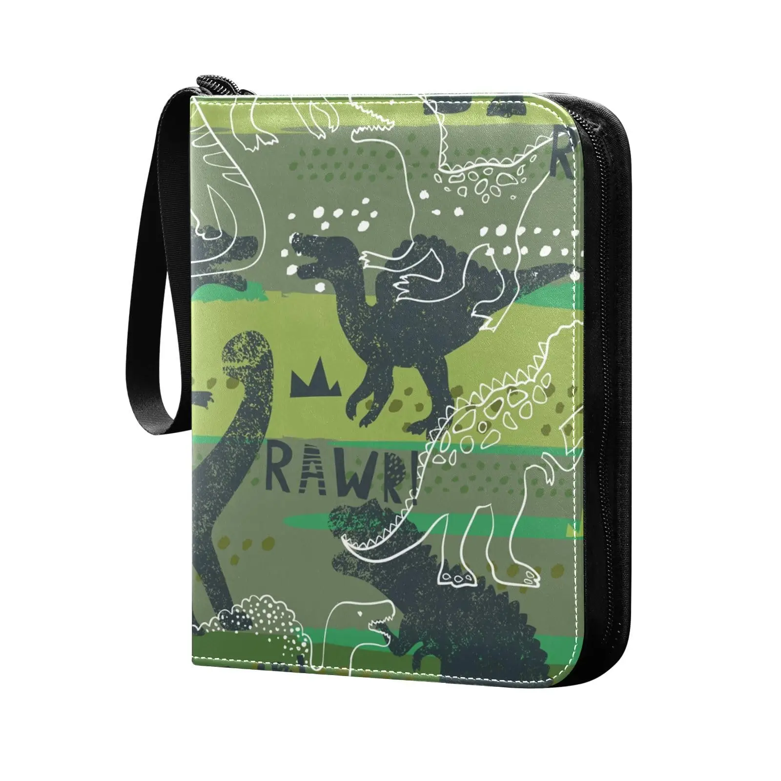 

Rawr Dinosaur Card Binder 4 Pocket Cards Binder, 400 Double Sided Pocket Album Sport Game Cards, Unique Card Collection Storage