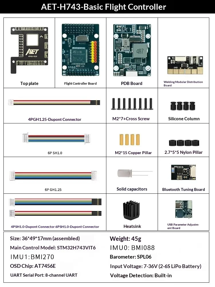 H743 Open Source Flight Controller ArduPilot Fixed Wing Multirotor FPV FC Plug No Soldering Required AET-AP Firmware
