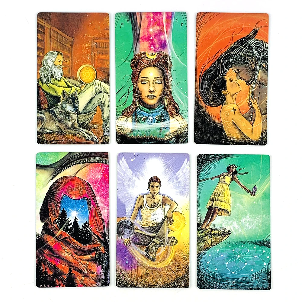 صندوق من القصدير عالي الجودة التعبئة 78 بطاقة بطاقة التارو مصير العرافة لعبة الحفلات العائلية ، ألعاب الهالوين وعيد الميلاد