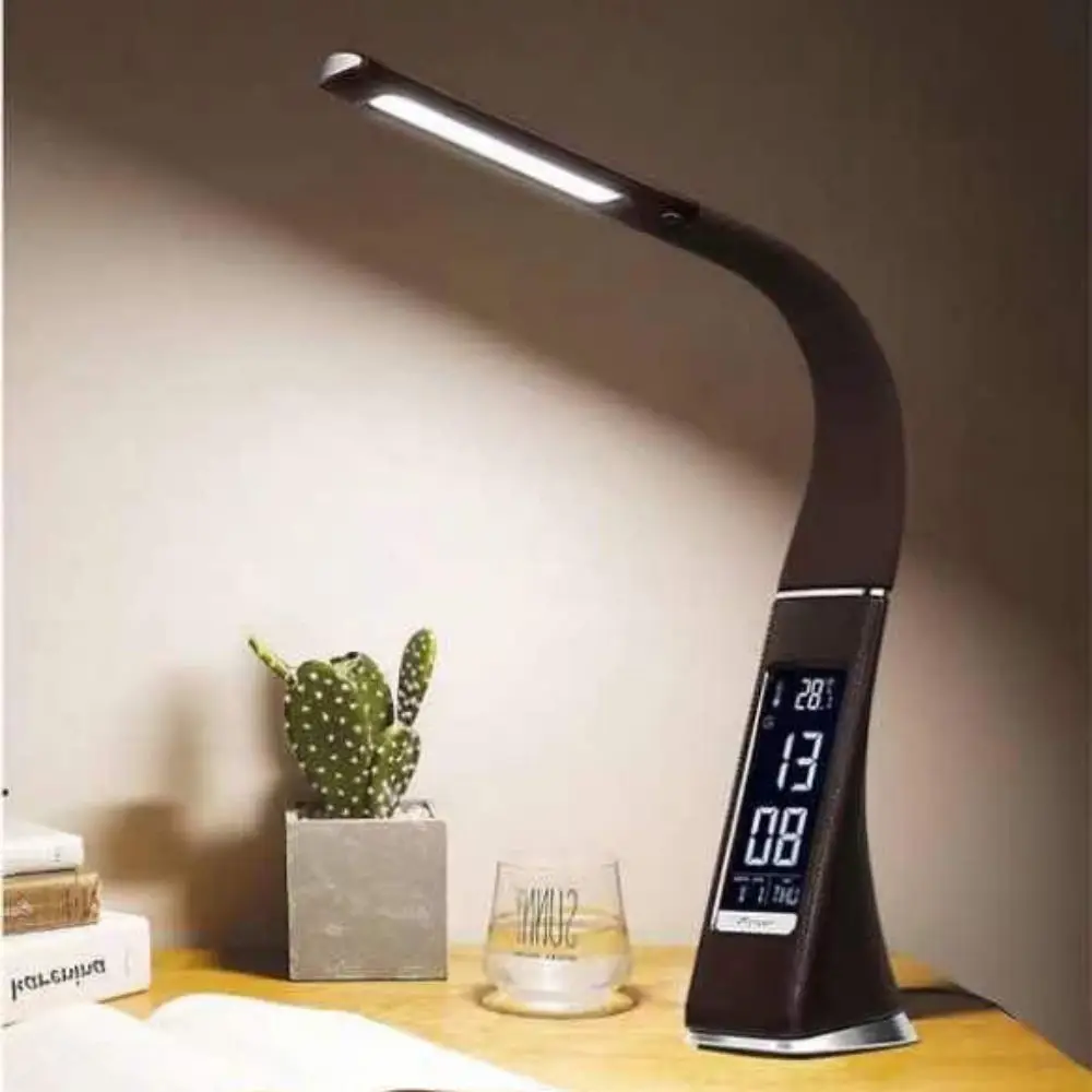 LED Table Lamp Best Selling Desk Reading Night Light Bedside Lamps with Calendar and Digital Alarm Clock Bedroom Office