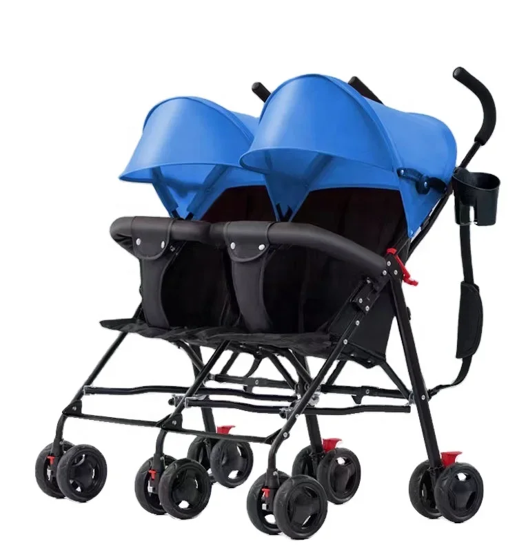 2023 new arrival high view new style buy China easy fold twin baby stroller with double cup holders for 0-36 months twins baby