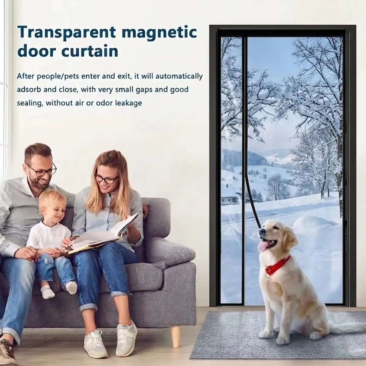 Winter Bedroom Cold Proof Transparent Warm Air Conditioning Door Curtain Windproof and Heat-insulating Kitchen Partition Curtain
